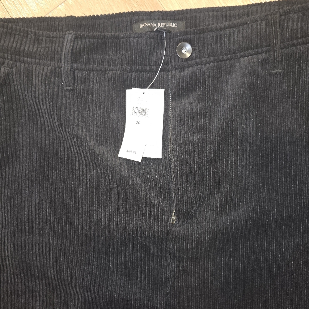 Banana Republic Black Corduroy Pencil Skirt Womens 10 NWT - Picture 2 of 6